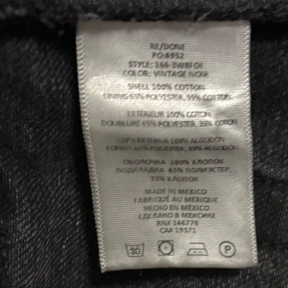 Re/Done 80s Fold Over High-Rise Jeans Vintage Noir Size 25 - Picture 8 of 8